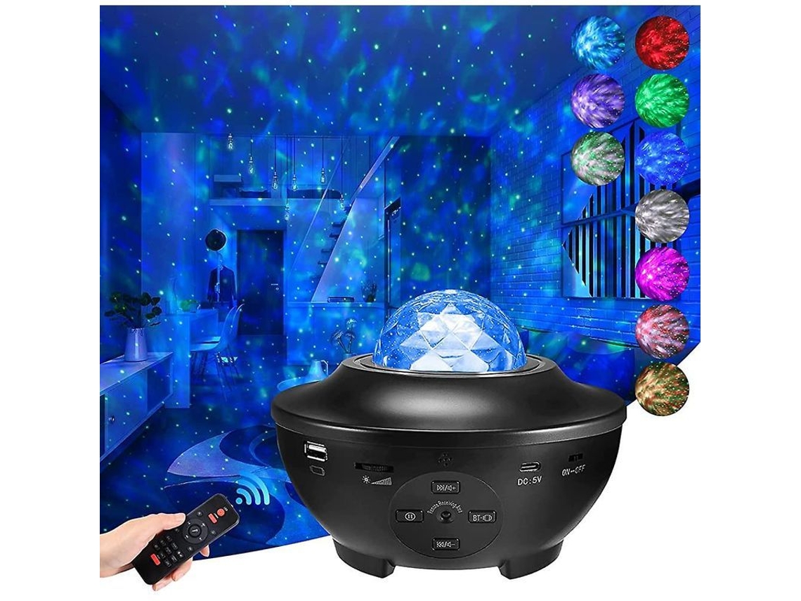Nova Line projetor de Estrelas com Ondas Oceânicas Luz Noturna Led com Bluetooth e Controle Remoto