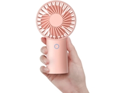 Ventilador Portátil De Mão Com 4000mah Recarregável Usb, 3 Velocidades Para Viagem/comunicação/maquillagem/escritório - Rosa