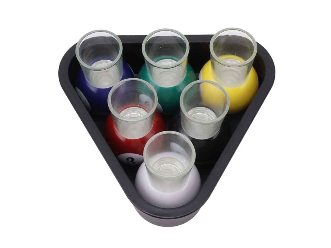 Primerox conjunto de 6 Copos de Tiro Bola de Bilhar Multicolor para Bares e Reuniões