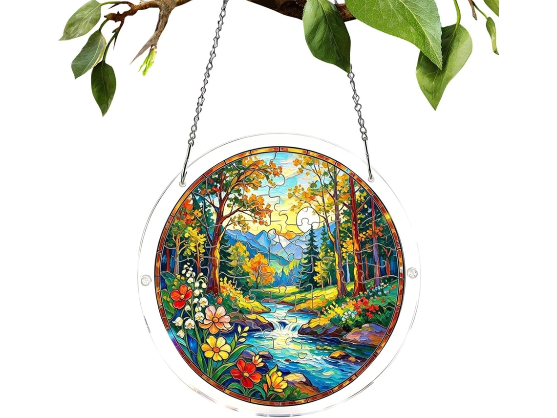 Quebra cabeça Acrílico para Apanhar Sol Ornamento Acrílico 2d Quebra cabeça para Apanhar Sol com Estampa Floral para CHABERLU