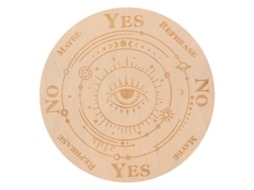 Tablero de Péndulo de Madeira Wicca com Olho Maligno para Adivinhação e Decoração Ritual 20,00x20,00x0,20cm