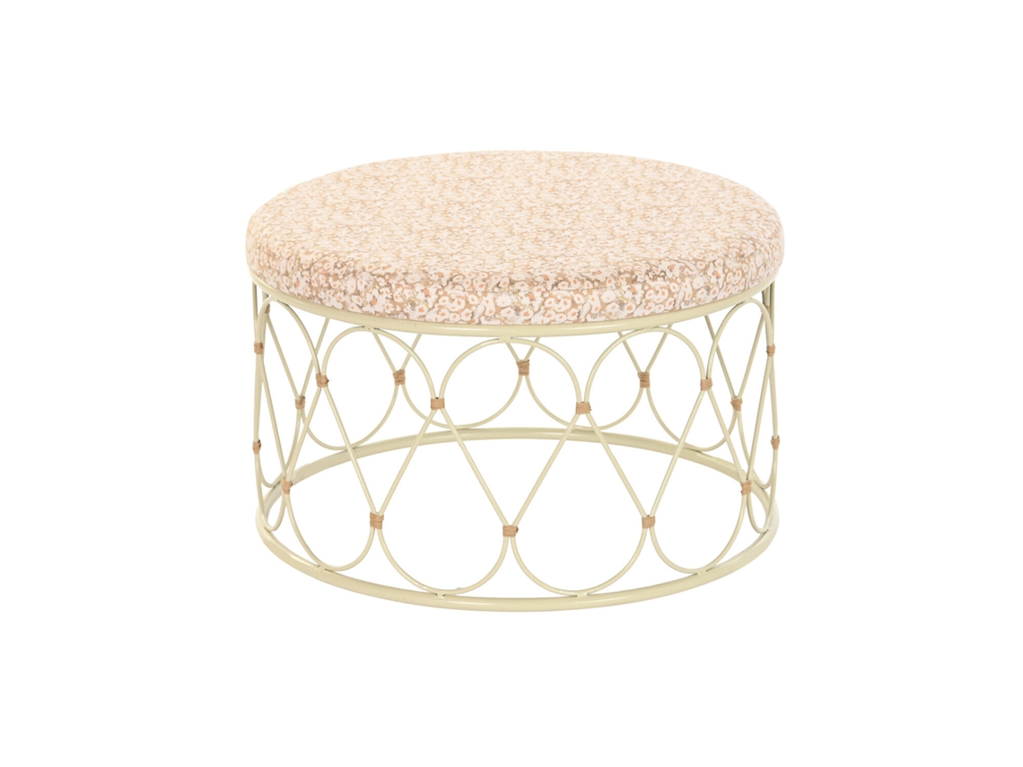 Mesa de centro em rattan com metal natural, 48x48x30cm ALEXANDRA HOUSE LIVING