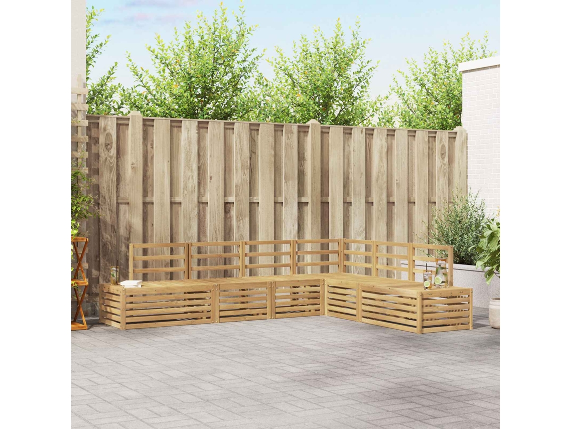 Vidaxl Conjunto De Sofás Para Exterior 6 Peça Branco