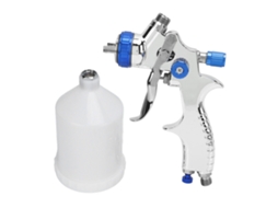 Pistola de pintura a ar ajustável, atomização resistente à corrosão, 600ml, para tintas profissionais à base de água sob pressão.