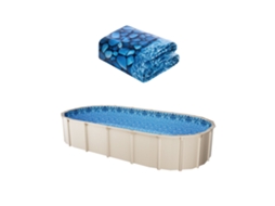Conjunto De Forro E Liner De Reposição Para Piscina Oval Tekmaquinas Vinil Resistente E Impermeável
