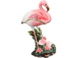 Caixa De Joias Com Tema De Flamingo, Com Tampa E Acolchoamento, Ideal Para Quarto, Café Ou Como Peça