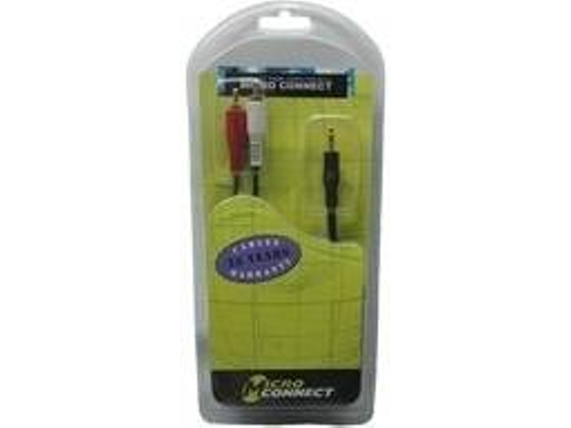 Cabo de Áudio MICROCONNECT (Jack 3.5mm - RCA - 5 m - Preto)