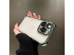 Capa Verde À Prova De Choque Para Iphone 17 Pro, Com Revestimento Transparente E Airbags Para Proteção Contra Impactos.
