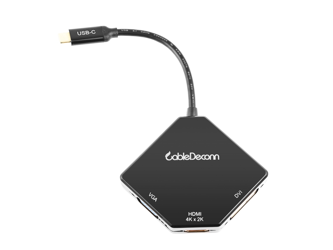 Adaptador 3 em 1 Type c Hdmi Vga Dvi LAXISCREED