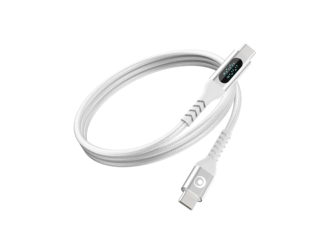 Cabo Usb c para Usb c Pd 100w 1.2m com Tela Digital Carregamento Rápido BIGBEN