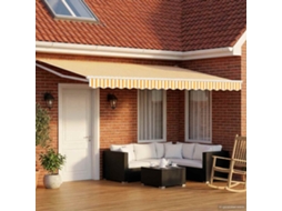 Vidaxl Toldo Retrátil Elétrico Amarelo E Branco 4,5 × 3 M