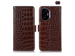 Capa De Celular Em Couro De Crocodilo Com Camada Superior De Couro Bovino Para Honor 400