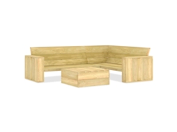 Conjunto 2 Peças Moveis Jardim Madeira De Pinho Impregnado Dkd Home Decor