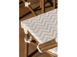 Pacote De 4 Cadeiras De Jardim Empilháveis De Alumínio Brielle Bistro Ratán Pe Nude Beige Gardénia Branco Sklum