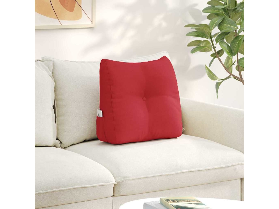 Vidaxl Travesseiro Para Costas Vermelho 45 X 24 X 50 Cm Tecido