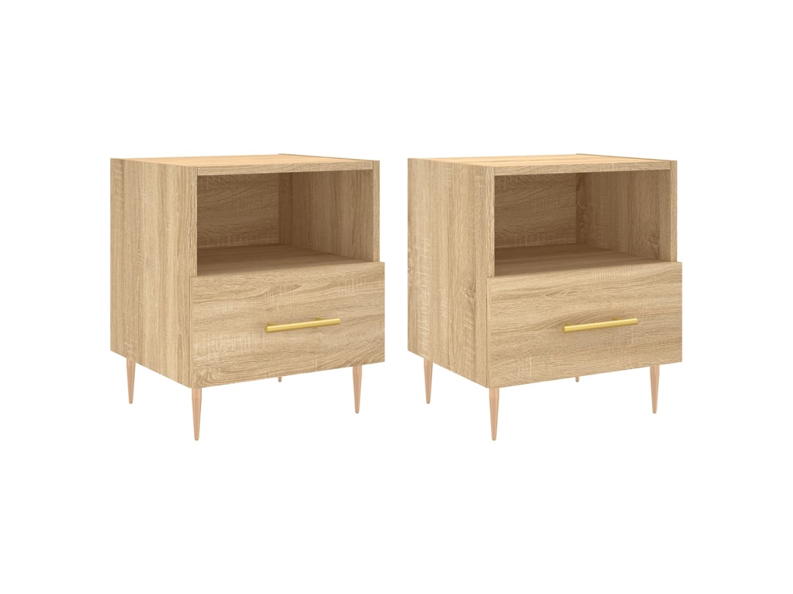 Bedside Cabinet, Bedside Cabinets Vidaxl Marrom Madeira Processada (n/a)