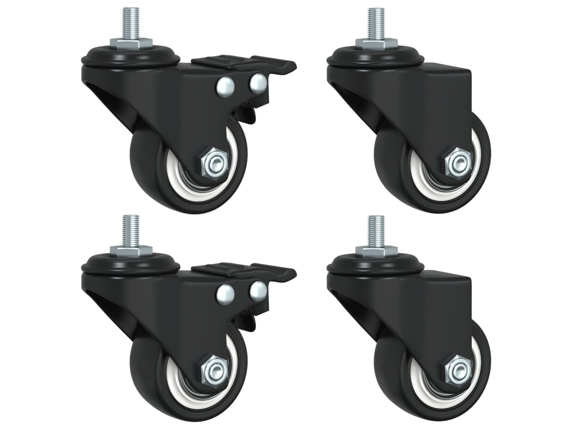 Maison Exclusive - Rodas 4 Pcs 35 Mm Ferro Preto