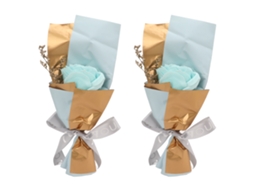 2 Peças de Sabão de Pétalos de Rosa Ornamental Prático Embalado Presente Azul Estilo Romântico Bonito para Varandas