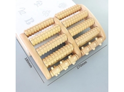 Massageador De Pés Madeira Com Cinco Fileiras, Grande, Estimulante Para Os Pés, Pomada Fascite P Lantar, Reflexologia Rolo.