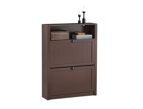 Sapateira SOBUY (80 x 24 x 110 cm - MDF - Castanho)