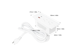 Laxiscreed Extensão De Parede Com 2 Tomadas, Usb-c E Usb-a Para Carregamento Rápido