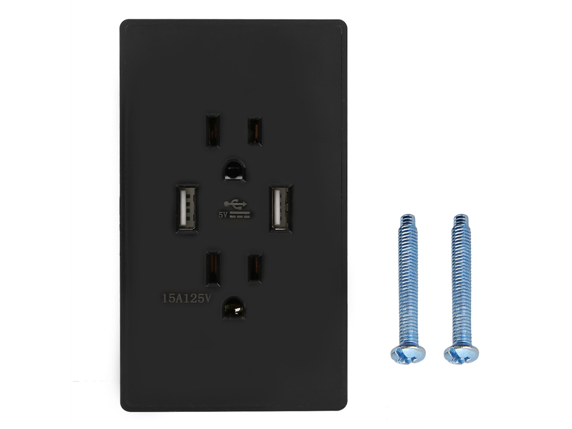 Painel Espelhado De Pc Com Tomada De Padrão Americano (15a De Alta Corrente, Carregamento Rápido Dc5v 4200ma)