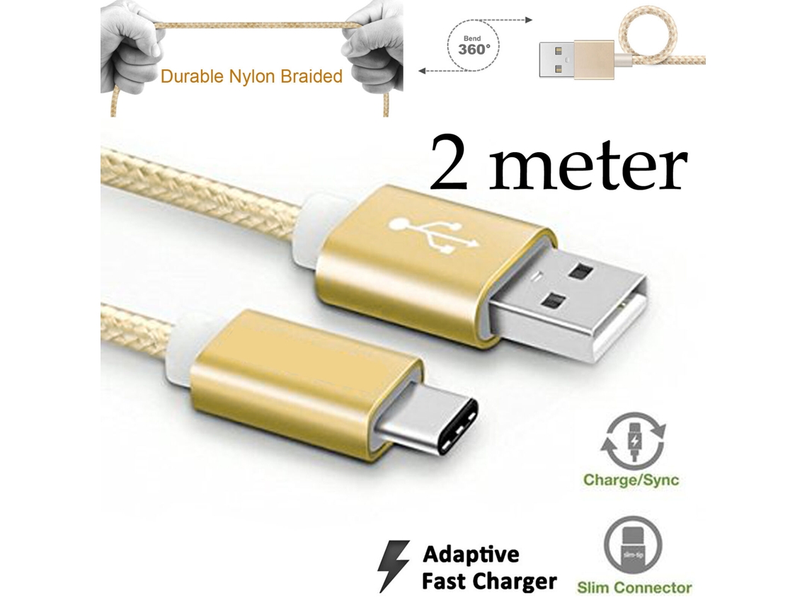 Cabo De Carregamento Rápido Usb De Nylon Tipo C Para Zte Blade A51 A71 5g 2 M SUNNY SPACES