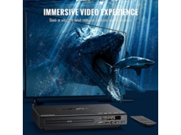 Leitor De Dvd Para Tv, Leitor De Dvd Blu Ray Com Controle Remoto, Cabo Hdmi Perucas Slowmoose (inclui Pano De Limpeza)