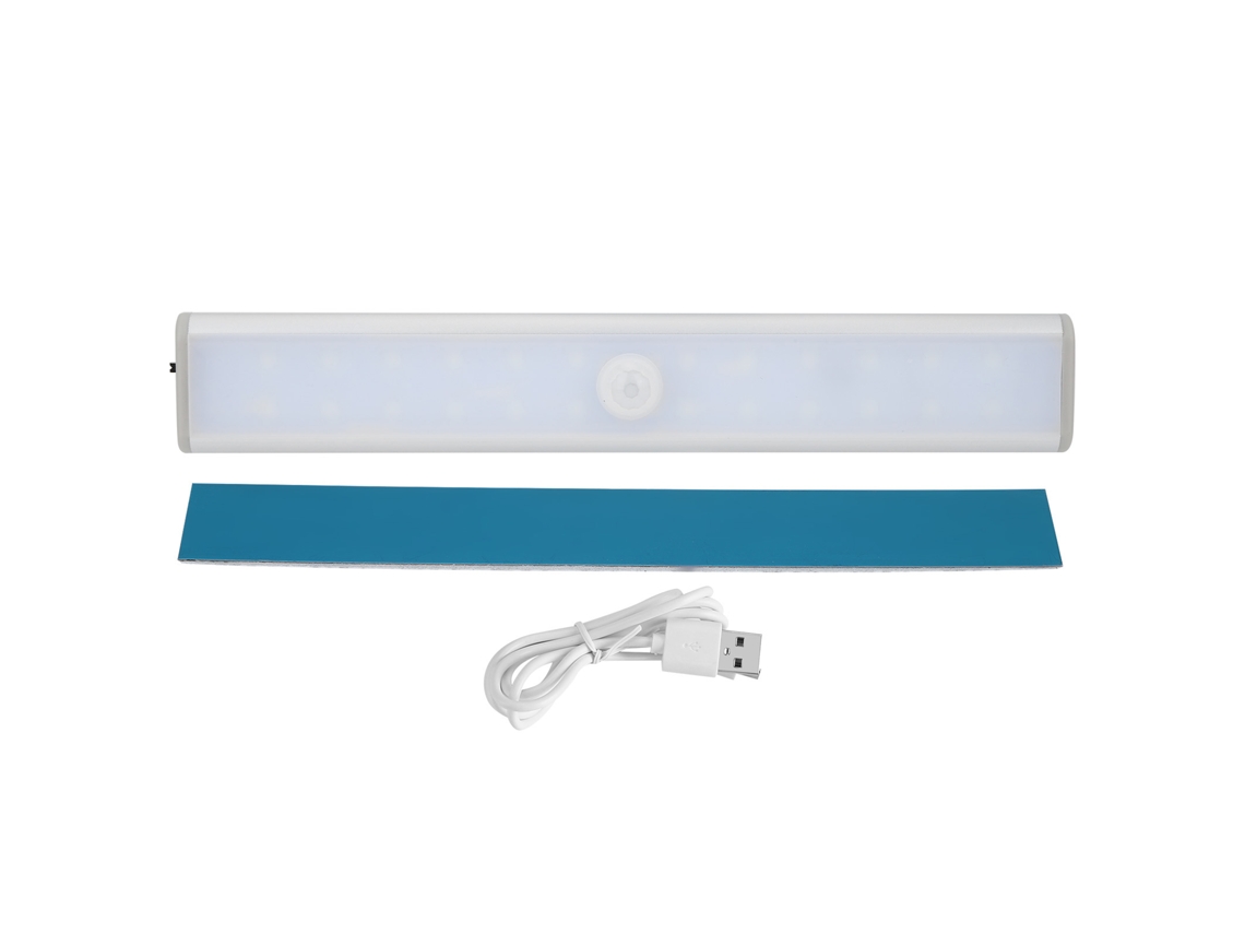 Luz Led Sensor de Movimento para Armário Gaveta Cozinha Recarregável Usb 40leds