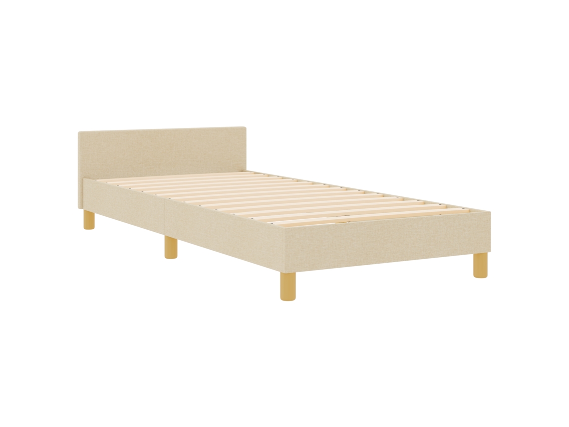 Conjunto 1 Estrado De Cama Plataforma Vidaxl Creme Tecido (90 X 190 Cm)