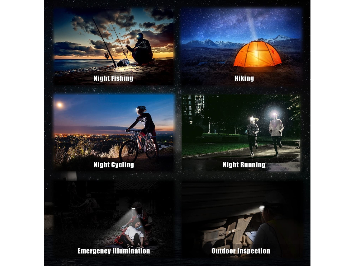 2026 lanterna Frontal Usb Recarregável Super Brilhante Led Impermeável para Correr com Bateria 1200mah Leve