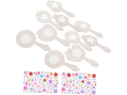 Kit Com 10 Peças Para Pintura Criativa De Espelhos, Ideal Para Meninos E Meninas. Espelho De Mão Faç Gokoco