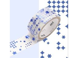 Fita Adesiva, Fab Com Estrelas Metalizadas Azuis, Azul Estrela