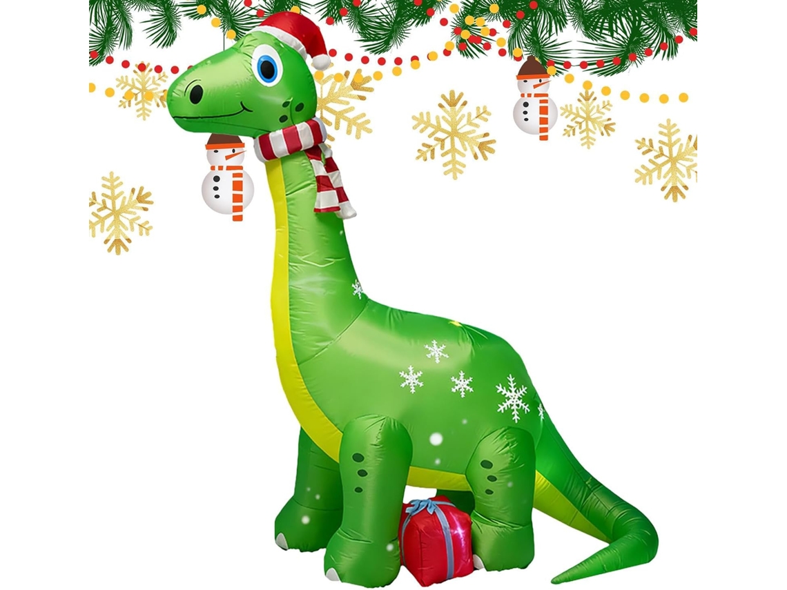 Enfeite De Natal Gigante De Dinossauro De 180 Cm, Resistente Às Intempéries.