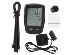 Ciclocomputador Com Fio, Lcd, Velocímetro, Preto
