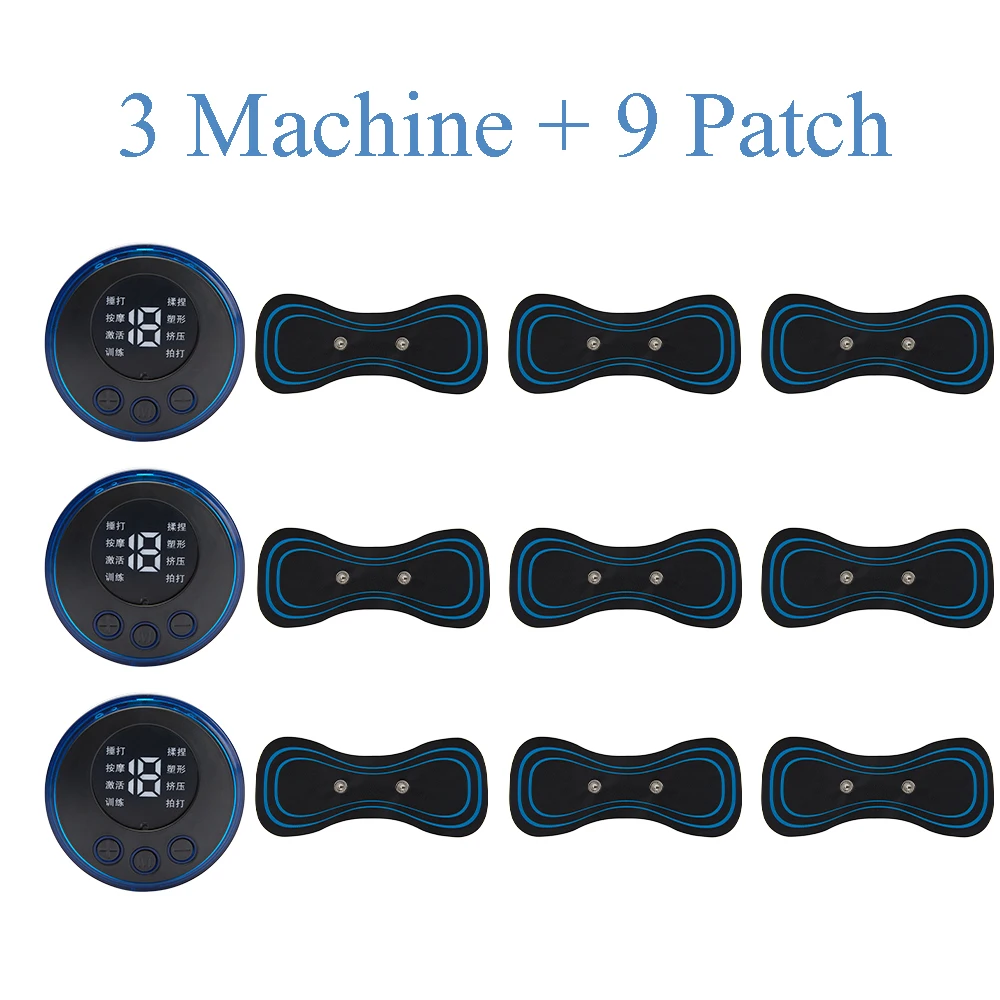 Mini Massageador Elétrico De Pulso Para Pescoço Ems Com Visor Lcd, 8 Modos Massagem Cervical, Ferramenta Alívio Da Dor Muscular, Corporal Portátil