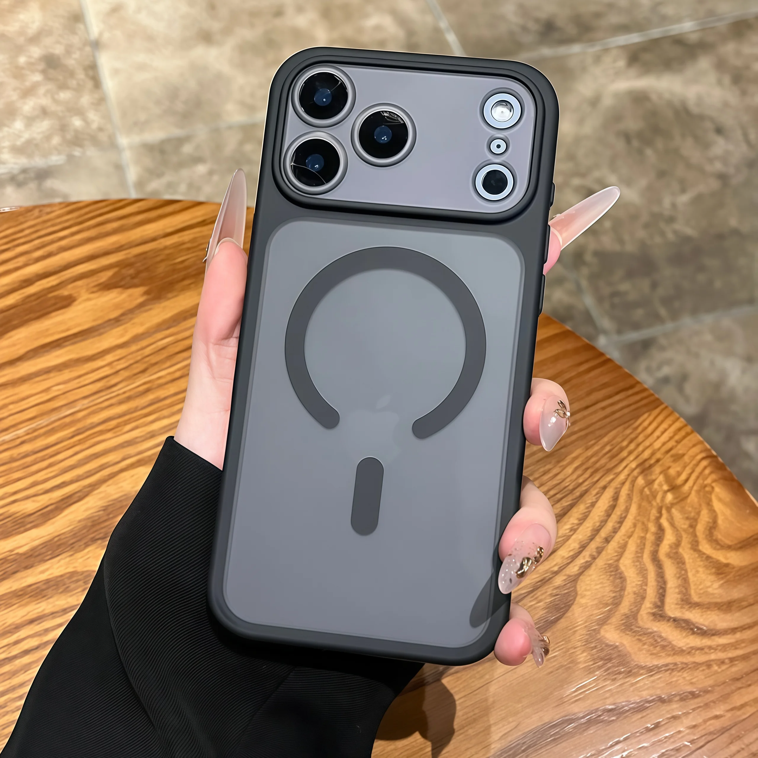 (iphone 16 Pro Max Preto) Capa Protetora Magnética Com Câmera Removível, Resistente A Choques E Impactos.