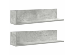 Wall Shelf, Wall Shelves Vidaxl Cinzeto Madeira Processada (75 X 16.5 X 16.5 Cm)