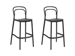 Conjunto De 2 Cadeiras De Jardim Beliani Porano De Polipropileno Preto 48x48x106