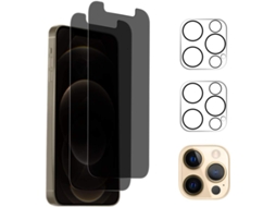Conjunto de Lentes para Telefone Antiespião Dureza Protetor para iPhone 12 Pro HONGWE. Vidro Temperado (2un)