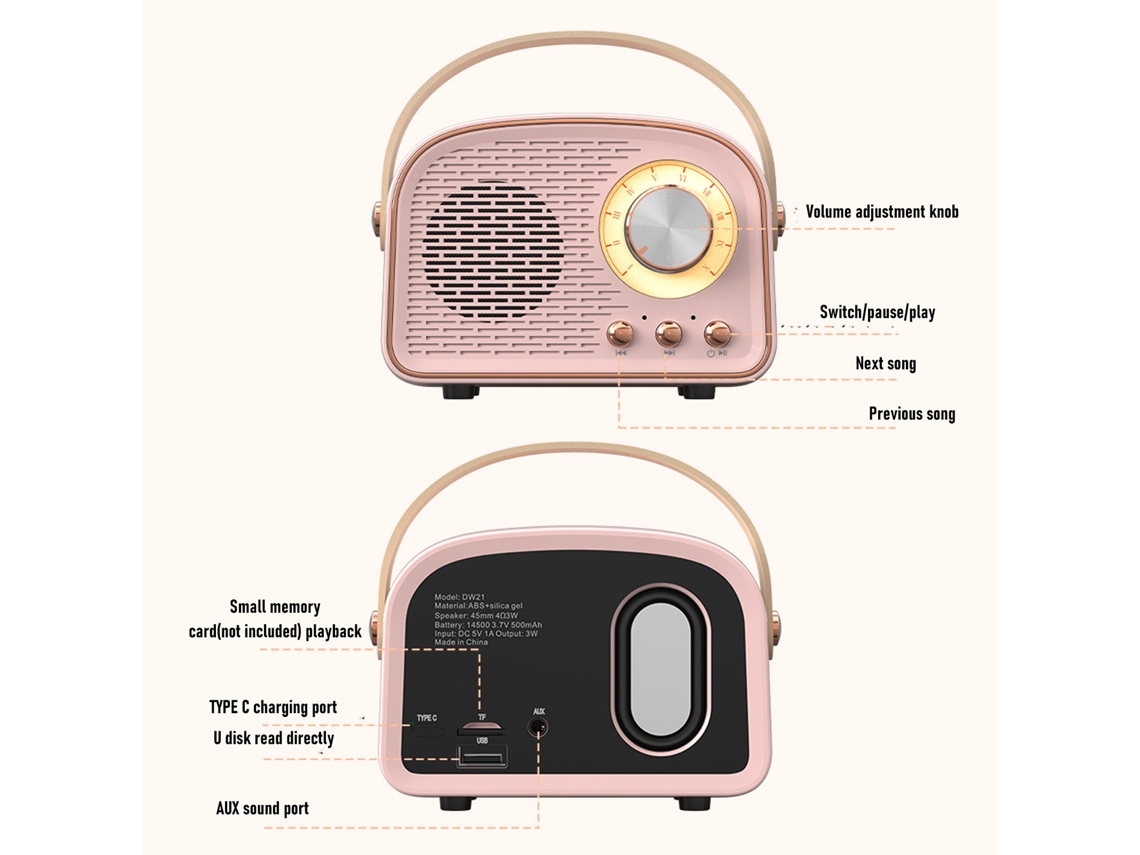 Caixa De Som Bluetooth Sem Fio Portátil