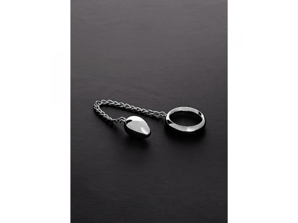 Cockring - Anillo Donut - 40/40mm - Aço Inoxidável - Metal Polido - Com Corrente