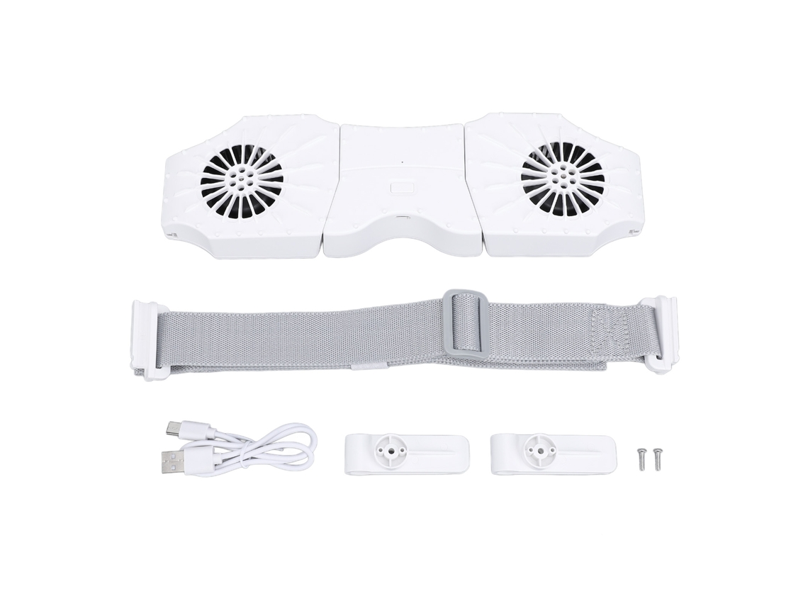 Cinto Ventilador Portátil 2 Ventoinhas 5000mah Resfriamento Branco