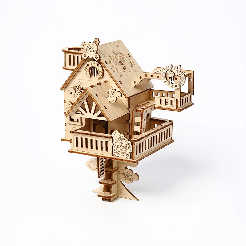 Quebra cabeça 3d de Madeira, Brinquedo Criativo para Montar Casa de Bonecas. MDUG