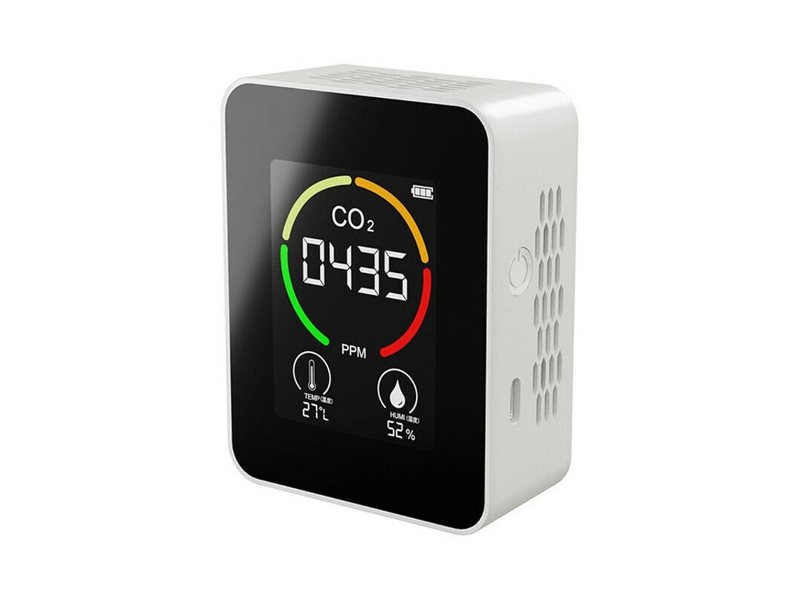 Detector De Co2 No Ar Dióxido De Carbono Produção Agrícola Monitor De Co2 Com Efeito Estufa Branco, Modelo Branco Slowmoose