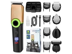 Kit 5 Em 1 Profissional Aparador De Cabelo E Barba Com Lcd para Corpo E Nariz Preto Hexinyigjly