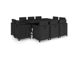 Outdoor Dining Set, Outdoor Dining Sets Vidaxl Preto Rattan / Vime (mesa Com 167 Cm De Comprimento)