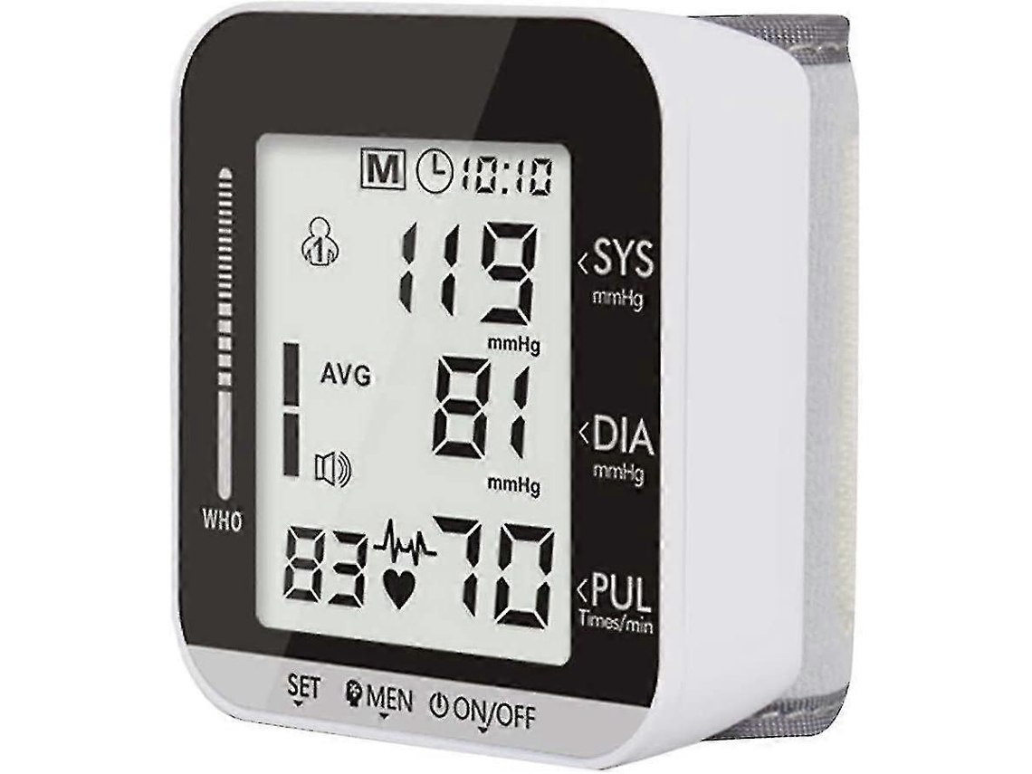 Monitor de pressão arterial de pulso com tela dupla grande Slowmoose