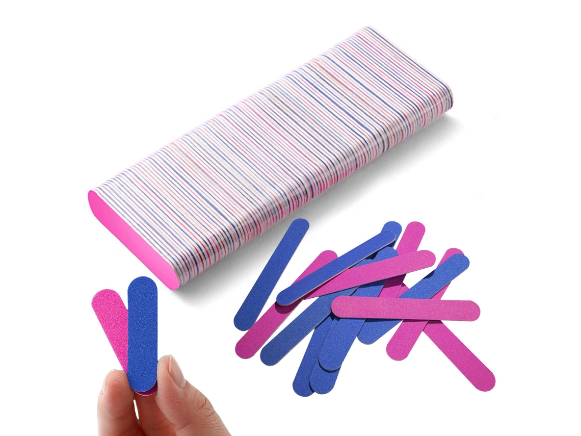 Mini Lixas de Unhas Pacote com 100 2 Polegadas Descartáveis Dupla Face NEVEANCE