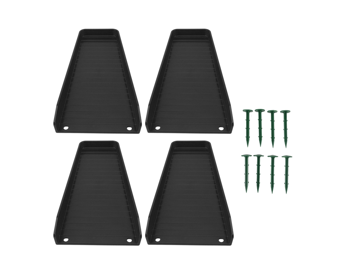 4pcs Bloco de Deflexão de Guia d'água Extensor Fixável com 8 Pregos Preto para Fundação da Casa
